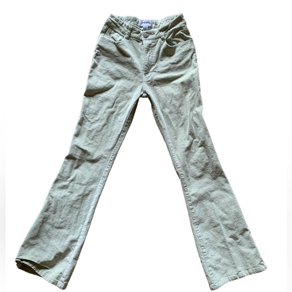 RSQ High Rise Corduroy Flare Pants l Size 27 l Color: Light Pistachio - Picture 5 of 6